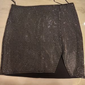 Sequin Mini Skirt w/ slit